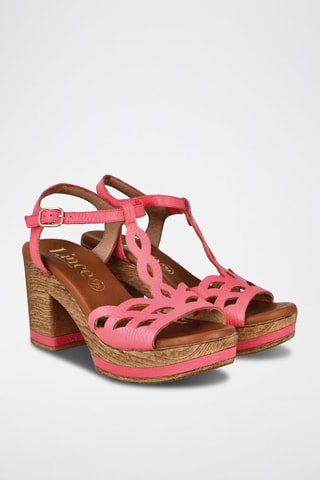 Leren Sandalen met Hak Capri - Roze