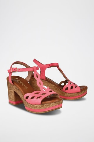 Leren Sandalen met Hak Capri - Roze
