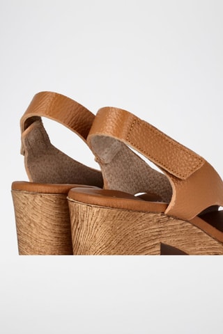Leren Sandalen met Hak Capri - Camel