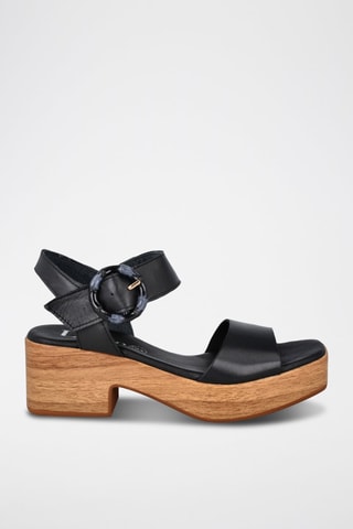 Leren Sandalen met Hak Abril - Zwart