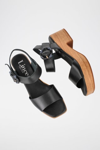Leren Sandalen met Hak Abril - Zwart