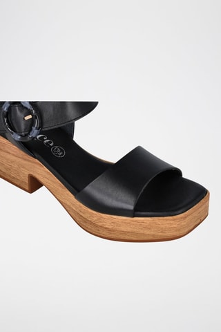 Leren Sandalen met Hak Abril - Zwart