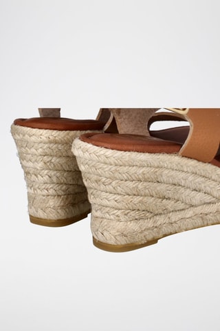 Leren Sandalen met Sleehak Yuste - Camel