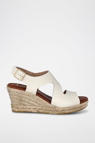 Leren Sandalen met Sleehak Yuste - Wit
