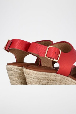 Leren Sandalen met Sleehak Yuste - Rood