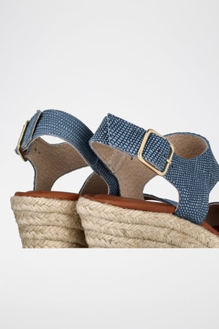 Leren Sandalen met Sleehak Yuste - Kobaltblauw