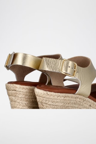 Leren Sandalen met Sleehak Yuste - Goudkleurig