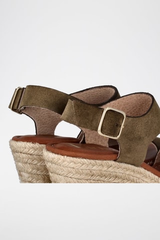 Nubuck Sandalen met Sleehak Yuste - Kaki