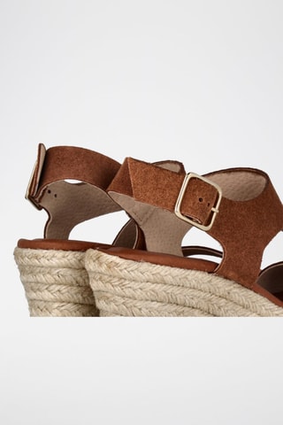 Nubuck Sandalen met Sleehak Yuste - Bruin