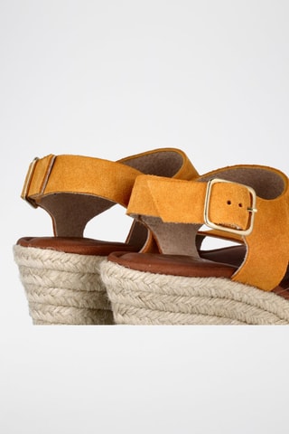 Nubuck Sandalen met Sleehak Yuste - Mosterdgeel
