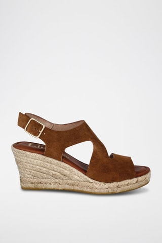 Nubuck Sandalen met Sleehak Yuste - Bruin