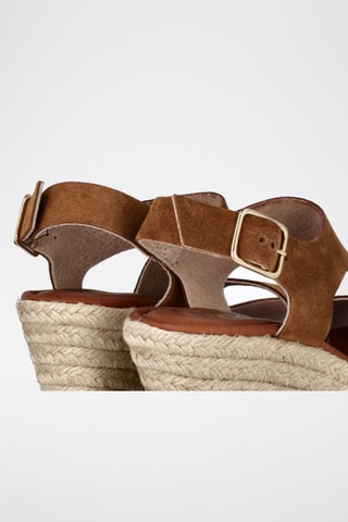 Nubuck Sandalen met Sleehak Yuste - Bruin
