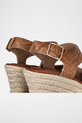 Leren Sandalen met Sleehak Yuste - Bruin