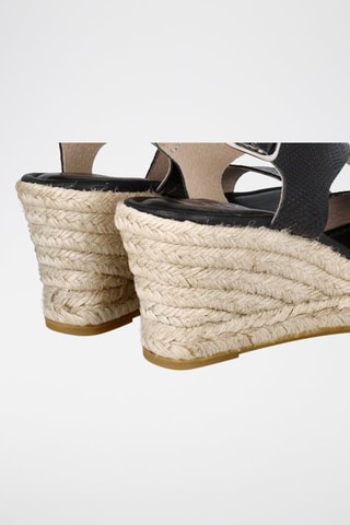 Leren Sandalen met Sleehak Yuste - Zwart
