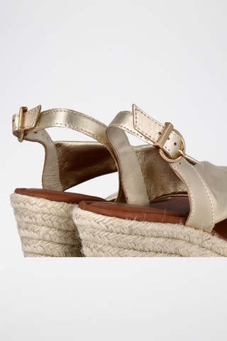 Leren Sandalen met Sleehak Yuste - Goudkleurig