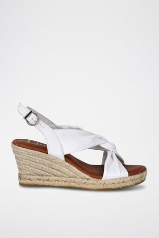 Leren Sandalen met Sleehak Yuste - Wit