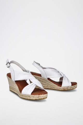 Leren Sandalen met Sleehak Yuste - Wit