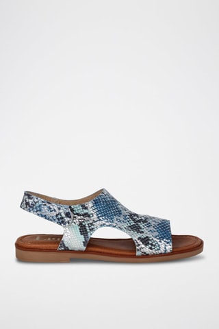Sandales en cuir Aruba - Gris et bleu cobalt