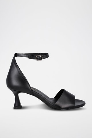 Leren Sandalen met Hak Saray - Zwart