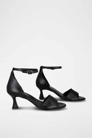 Leren Sandalen met Hak Saray - Zwart