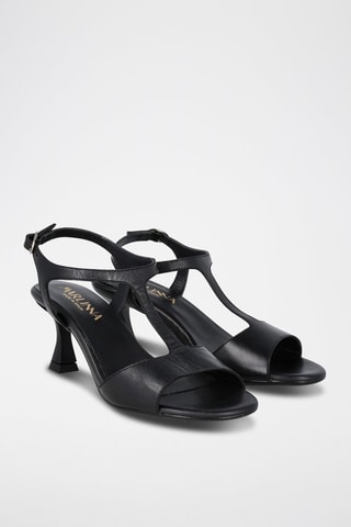 Leren Sandalen met Hak Saray - Zwart