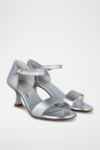Leren Sandalen met Hak Saray - Zilverkleurig
