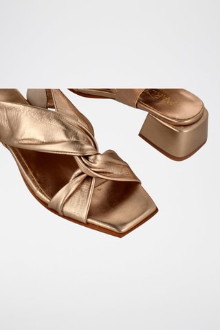 Leren Sandalen met Hak Karen - Goudkleurig