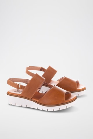 Leren Sandalen met Platform Velvet - Camel