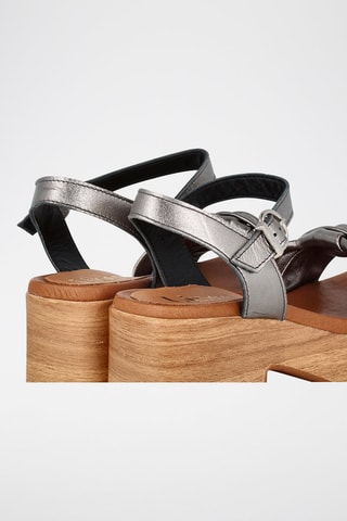 Leren Sandalen met Hak Florencia - Zilverkleurig