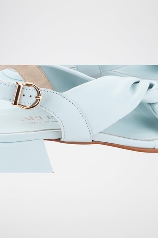 Leren Sandalen met Hak - Hemelsblauw