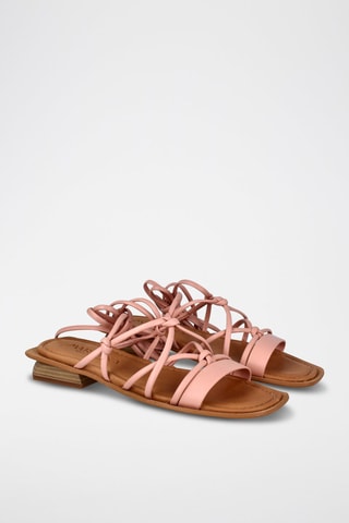 Leren Romeinse Sandalen - Roze