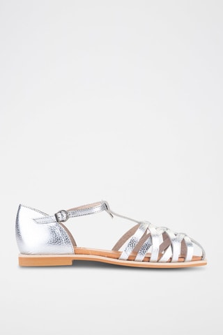 Leren Sandalen - Zilverkleurig