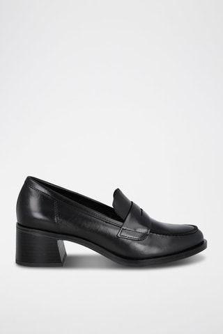 Leren Mocassins met Hak Marvel - Zwart
