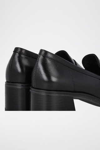 Leren Mocassins met Hak Marvel - Zwart