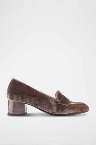 Nubuck Mocassins met Hak Terciopelo - Bruin