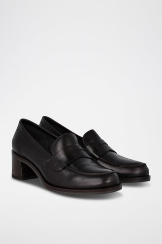 Leren Mocassins met Hak - Bruin