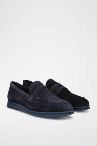Nubuck Mocassins - Marineblauw