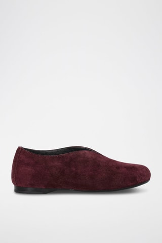 Nubuck Ballerina's - Bordeauxrood