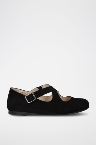 Nubuck Mary Janes - Zwart