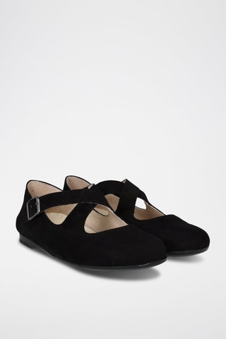 Nubuck Mary Janes - Zwart