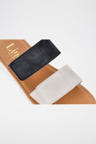 Nubuck Muiltjes - Marineblauw en Wit