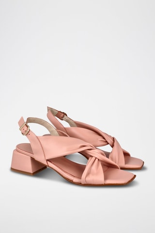 Leren Sandalen met Hak Florencia - Roze