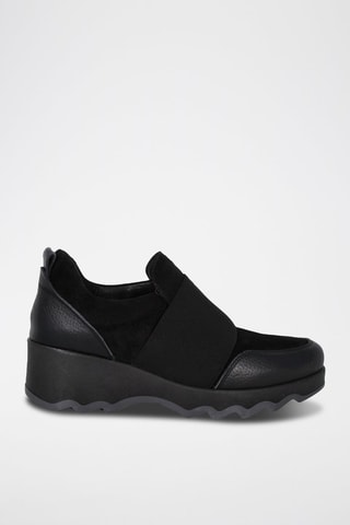 Leren Slip-ons met Sleehak Mati - Zwart