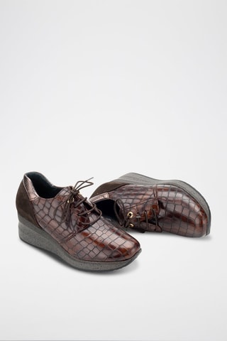 Sneakers con zeppa in pelle scamosciata Opako - Marrone