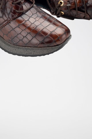 Sneakers con zeppa in pelle scamosciata Opako - Marrone