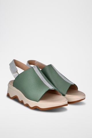 Leren Sandalen met Sleehak Bugui - Groen