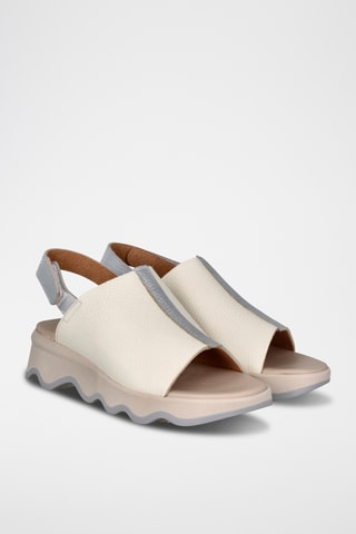 Leren Sandalen met Sleehak Bugui - Beige
