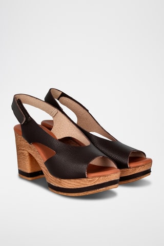 Leren Sandalen met Hak Billy - Bruin