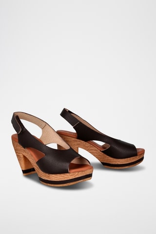 Leren Sandalen met Hak Billy - Bruin