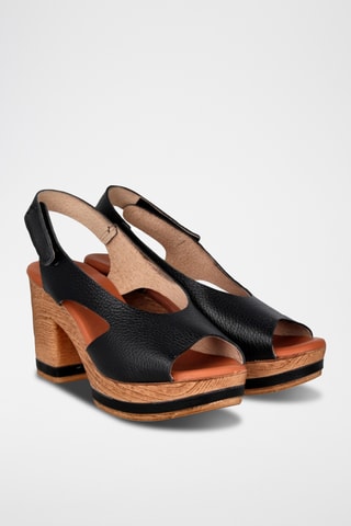 Leren Sandalen met Hak Bugui - Zwart